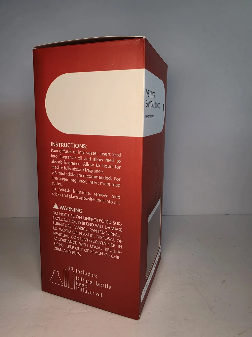 NWT Crosby St. Vetiver Sandalwood Reed Diffuser - Red Self Care Wellness